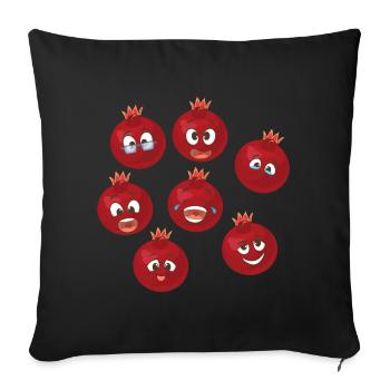 Pomegranate - Sofa pillowcase 17,3'' x 17,3'' (45 x 45 cm) - black - Front