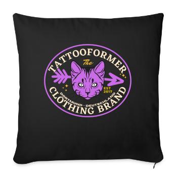 Violet Cat - Sofakissenbezug 45 x 45 cm - Schwarz - Vorne