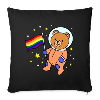 Gay Bear In Space Gay Pride Gift - Sofa pillowcase 17,3'' x 17,3'' (45 x 45 cm) - black - Front