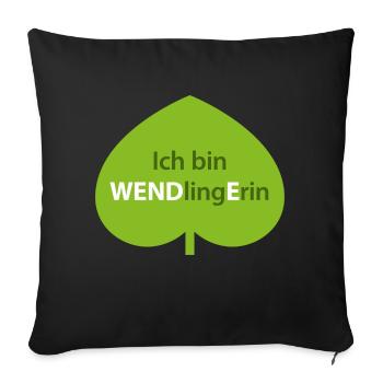 WENDlingErin - Sofakissenbezug 45 x 45 cm - Schwarz - Vorne