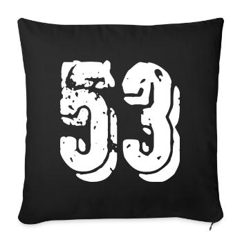 Maillot à 53 numéros - Housse de coussin décorative 45 x 45 cm - noir - Devant