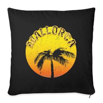 MALLORCA claim round - Sofa pillowcase 17,3'' x 17,3'' (45 x 45 cm) - black - Front