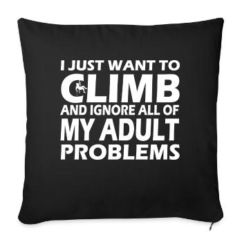 climbing - Sofa pillowcase 17,3'' x 17,3'' (45 x 45 cm) - black - Front