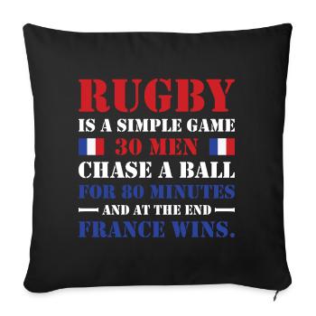 Rugby Is A Simple Game France Rugby - Sofa pillowcase 17,3'' x 17,3'' (45 x 45 cm) - black - Front