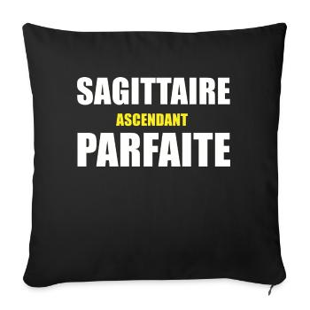 sagittaire ascendant parfaite / humour sagittaire - Housse de coussin décorative 45 x 45 cm - noir - Devant