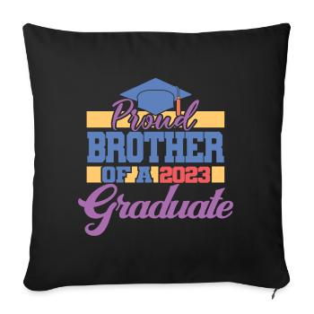 Stolzer Bruder eines Abschlussgeschenks 2023 - Sofakissenbezug 45 x 45 cm - Schwarz - Vorne