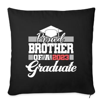 Stolzer Bruder eines Abschlussgeschenks 2023 - Sofakissenbezug 45 x 45 cm - Schwarz - Vorne