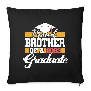 Fier frère d’un cadeau de fin d’études supérieures en 2023 - Housse de coussin décorative 45 x 45 cm - noir - Devant