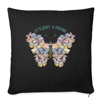 Butterfly Flower Floral Sayings Saying Flowers - Sofa pillowcase 17,3'' x 17,3'' (45 x 45 cm) - black - Front