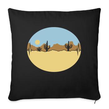 Frequency Desert Landscape Silhouette - Sofa pillowcase 17,3'' x 17,3'' (45 x 45 cm) - black - Front