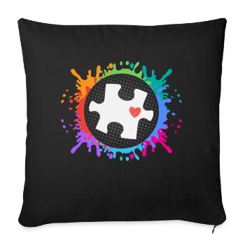 Autism Struggle Education Autistic Autistic Puzzle - Sofa pillowcase 17,3'' x 17,3'' (45 x 45 cm) - black - Front