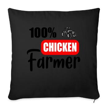 Chicken farmer - Sofa pillowcase 17,3'' x 17,3'' (45 x 45 cm) - black - Front