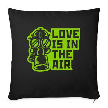 Gas mask love in air - Sofa pillowcase 17,3'' x 17,3'' (45 x 45 cm) - black - Front