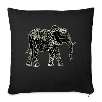 Éléphant - Housse de coussin décorative 45 x 45 cm - noir - Devant