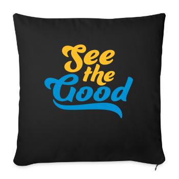 voir la bonne citation - Housse de coussin décorative 45 x 45 cm - noir - Devant