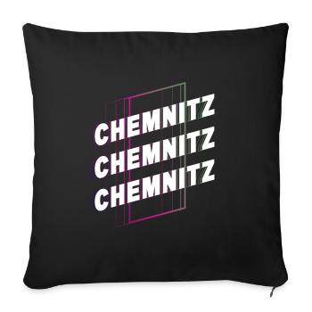 Chemnitz Germany City Font Skyline Home - Sofa pillowcase 17,3'' x 17,3'' (45 x 45 cm) - black - Front