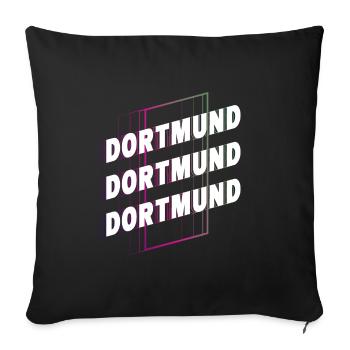Dortmund Allemagne City Font Skyline Accueil - Housse de coussin décorative 45 x 45 cm - noir - Devant