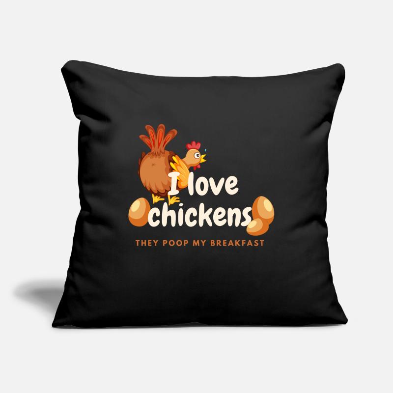 J’ADORE LES POULETS Élevage de poulets Éleveur de poulets Disant Housse de coussin décorative 45 x 45 cm