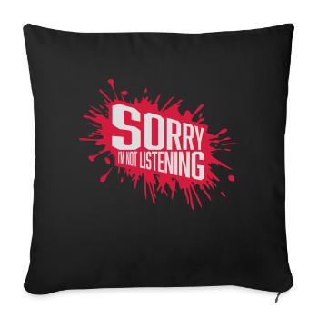 désolé de ne pas écouter - Housse de coussin décorative 45 x 45 cm - noir - Devant