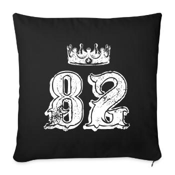 82 Number crown - Sofa pillowcase 17,3'' x 17,3'' (45 x 45 cm) - black - Front