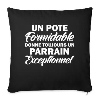parrain exceptionnel / futur parrain - Housse de coussin décorative 45 x 45 cm - noir - Devant
