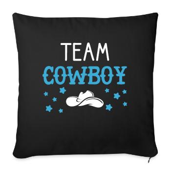 Team Cowboy Announcement Baby Shower - Housse de coussin décorative 45 x 45 cm - noir - Devant