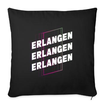 Erlangen Germany City Font Skyline Home - Sofa pillowcase 17,3'' x 17,3'' (45 x 45 cm) - black - Front