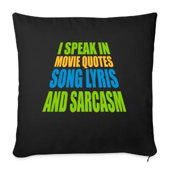 parler des paroles et du sarcasme - Housse de coussin décorative 45 x 45 cm - noir - Devant