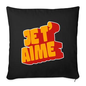 Je t’aime - Housse de coussin décorative 45 x 45 cm - noir - Devant
