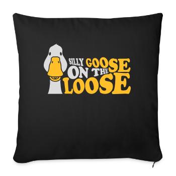 goose on the loose - Sofa pillowcase 17,3'' x 17,3'' (45 x 45 cm) - black - Front