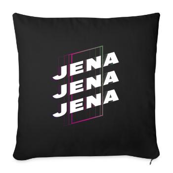 Jena Germany City Font Skyline Home - Sofa pillowcase 17,3'' x 17,3'' (45 x 45 cm) - black - Front