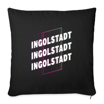 Ingolstadt Germany City Font Skyline - Sofa pillowcase 17,3'' x 17,3'' (45 x 45 cm) - black - Front