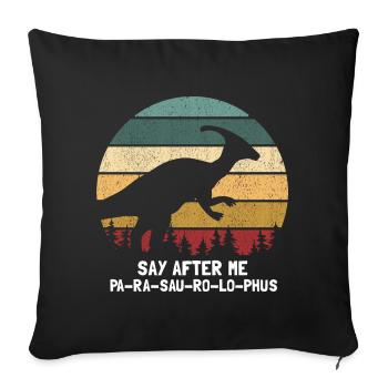 Dinosaur Motif for Paleontologists - Sofa pillowcase 17,3'' x 17,3'' (45 x 45 cm) - black - Front