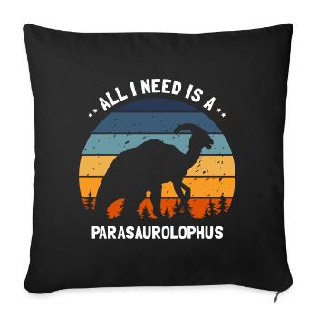 Parasaurolophus for dinosaurs and fosil hunters - Sofa pillowcase 17,3'' x 17,3'' (45 x 45 cm) - black - Front