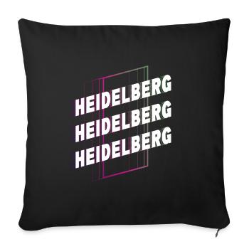 Heidelberg Germany City Font Skyline - Sofa pillowcase 17,3'' x 17,3'' (45 x 45 cm) - black - Front