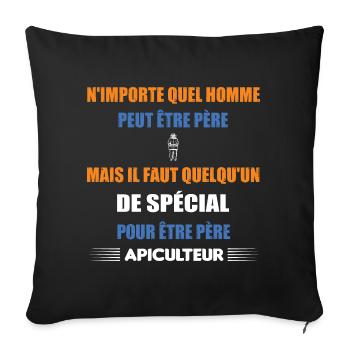 N'importe quel homme apiculteur t-shirt abeille - Housse de coussin décorative 45 x 45 cm - noir - Devant