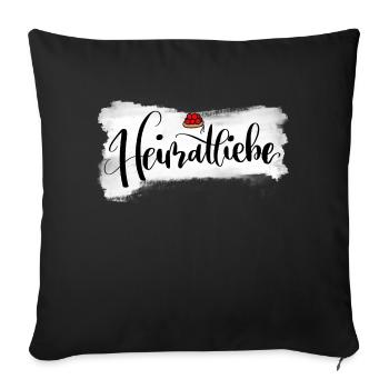 Heimatliebe - Schwarzwald - Bollenhut- Design - Sofakissenbezug 45 x 45 cm - Schwarz - Vorne