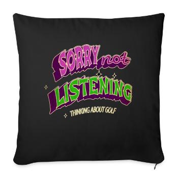 Happy Golf Course Golf Ball Golfgirl Statement - Sofa pillowcase 17,3'' x 17,3'' (45 x 45 cm) - black - Front