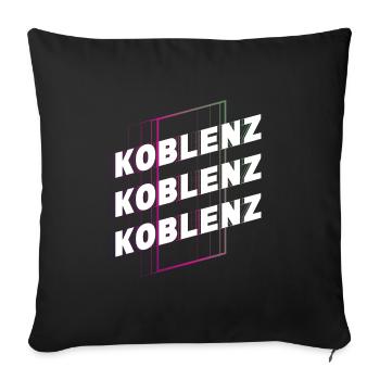 Koblenz Deutschland Stadt Schrift Skyline Heimat - Sofakissenbezug 45 x 45 cm - Schwarz - Vorne