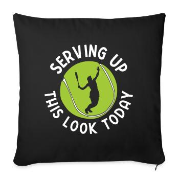 Tennisplatz Spruch Für Tennis - Sofakissenbezug 45 x 45 cm - Schwarz - Vorne