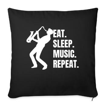 Saxophonist Saxophone Saxophone Music Instrument - Sofa pillowcase 17,3'' x 17,3'' (45 x 45 cm) - black - Front
