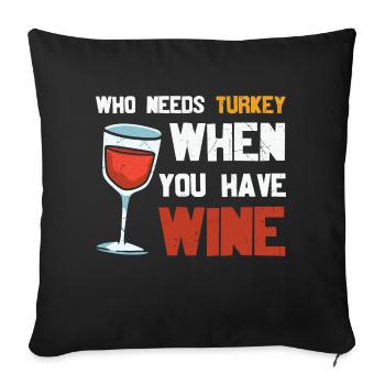 Funny Turkey - Housse de coussin décorative 45 x 45 cm - noir - Devant