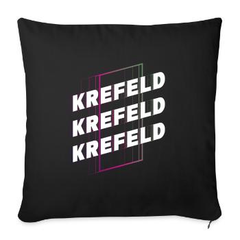 Krefeld Allemagne City Font Skyline Accueil - Housse de coussin décorative 45 x 45 cm - noir - Devant