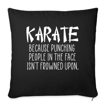Karaté citation drôle - Housse de coussin décorative 45 x 45 cm - noir - Devant