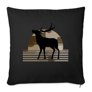 Deer - Sofa pillowcase 17,3'' x 17,3'' (45 x 45 cm) - black - Front