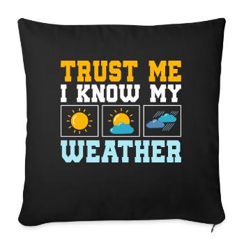 Trust Me I Know My Weather Meteorology Meteorolog - Sofa pillowcase 17,3'' x 17,3'' (45 x 45 cm) - black - Front