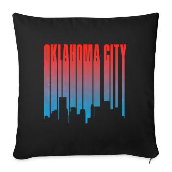 Oklahoma City Skyline Gradient - Sofa pillowcase 17,3'' x 17,3'' (45 x 45 cm) - black - Front