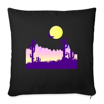 Kaktus - Desert Child - Mojave - Environmentalist - Sofakissenbezug 45 x 45 cm - Schwarz - Vorne
