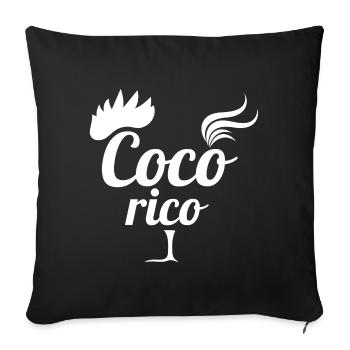 rugby, rugby sport, cocorico - Housse de coussin décorative 45 x 45 cm - noir - Devant