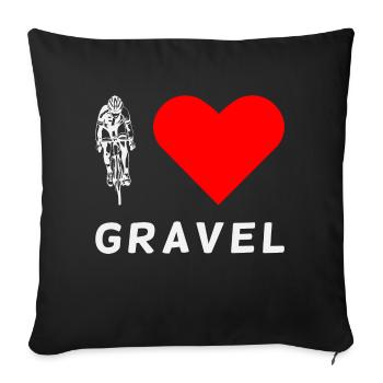 Gravel Bike Love Rennrad Fahrrad lustige Geschenk - Sofakissenbezug 45 x 45 cm - Schwarz - Vorne